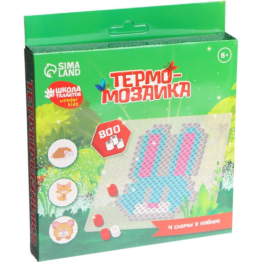 Термомозаика «Лесные животные» с пинцетом 3670096