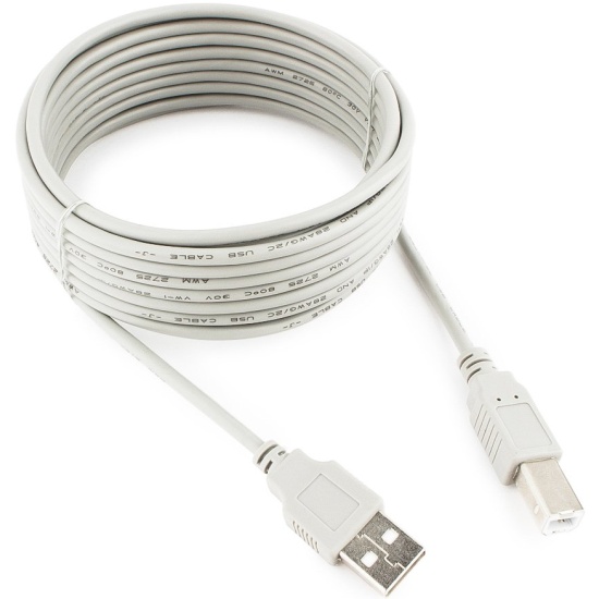 Кабель USB для принтера AM-BM  1.8м CABLEXPERT CC-USB2-AMBM-6-N, серый, медь, Pro, пакет