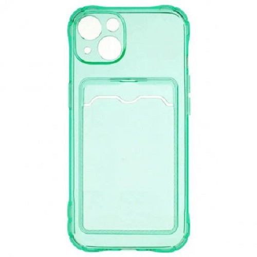 Задняя накладка ZIBELINO Silicone Card Holder Case для iPhone 13 Mini (мятный) защита камеры