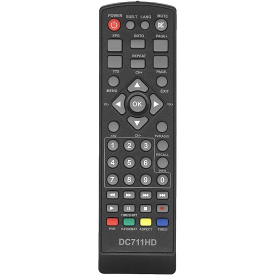 Пульт HUAYU DC711HD ic DVB-T2 selenga HD920, T71D (TVjet RE820HDT2)(GoldstarGS8833HD) dvb t2 dik-dik