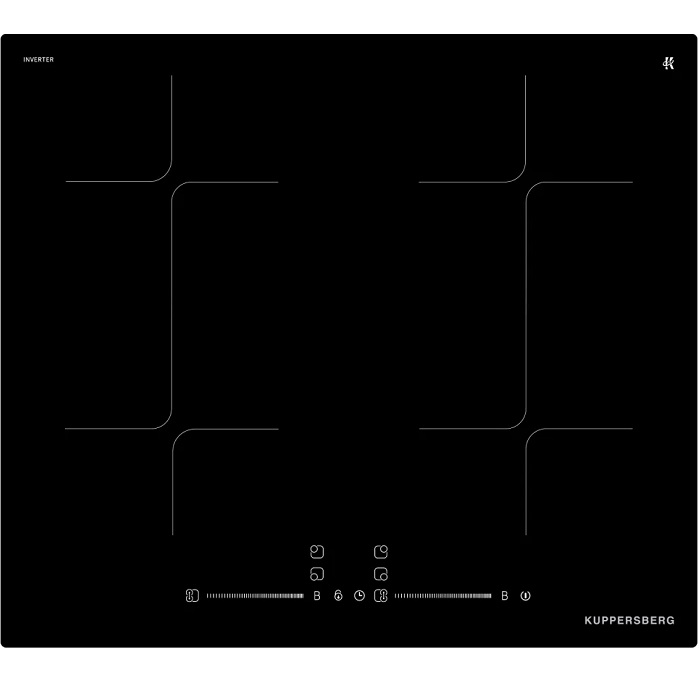 Варочная панель Kuppersberg ICI 625, индукция, High-Tech, 59 см, 9 уровней мощности, блокировка управления, автоматическое отключение, Inverter, 