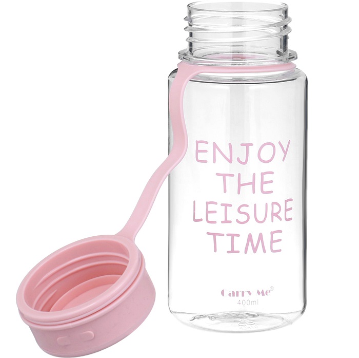 Бутылка для воды, 450 мл, с ситечком, 17.5 х 10.5 см, розовая   10703145