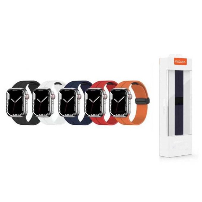 Силиконовый ремешок MUTURAL BINGCHUAN для Apple Watch 42-49 мм красный с застежкой