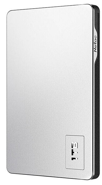 Внешний жёсткий диск 2.5" 1Tb NETAC K338 Portable Silver, USB3.0, (NT05K338N-001T-30SL)