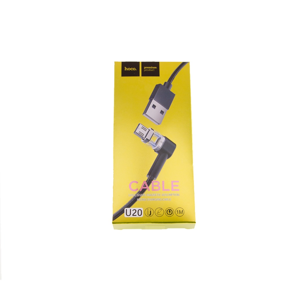 Кабель USB <--> microUSB  1.0м NONAME магнитный, черный
