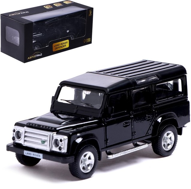 Машина металлическая LAND ROVER DEFENDER, 1:32, открываются двери, инерция, цвет чёрный