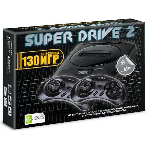 Приставка 16-bit Super Drive 2 Classic (130-in-1) Black.