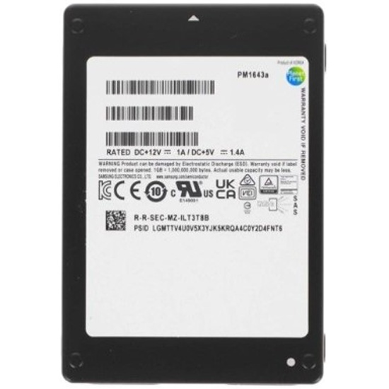 Накопитель SSD 2.5" (SFF) 800Gb Samsung Enterprise PM1643a, SAS, 12Gb/s, R2100/W1000Mb/s, IOPS(R4K) 380K/40K, MTBF 2M, 3 DWPD, OEM, 5