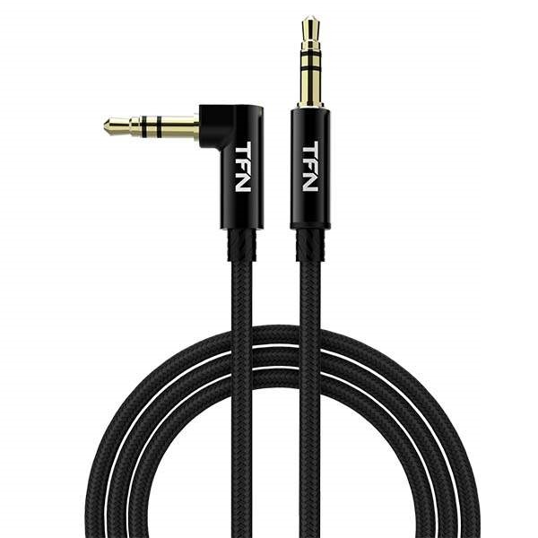 Кабель Jack 3.5 <--> Jack 3.5 TFN TFN-CAUXL1MBK, черный, угловой