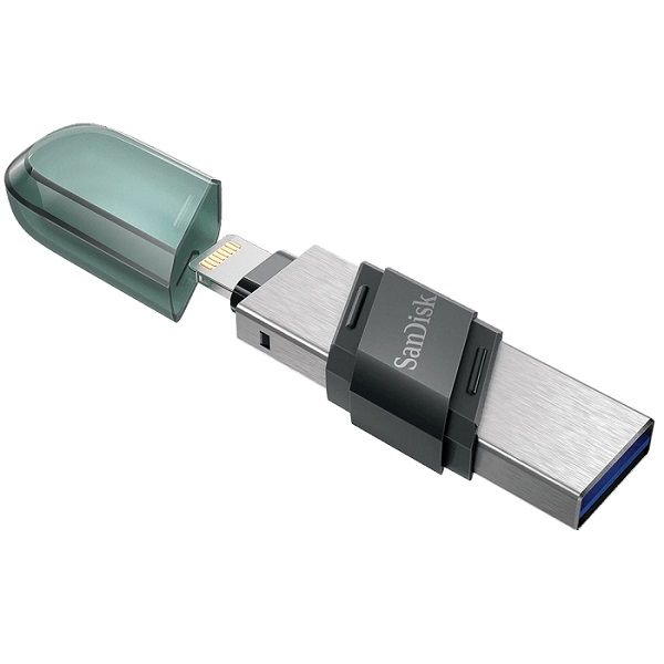 USB 128Gb SanDisk Flip iXpand (Type A + Lightning) голубой/серебро 3.1