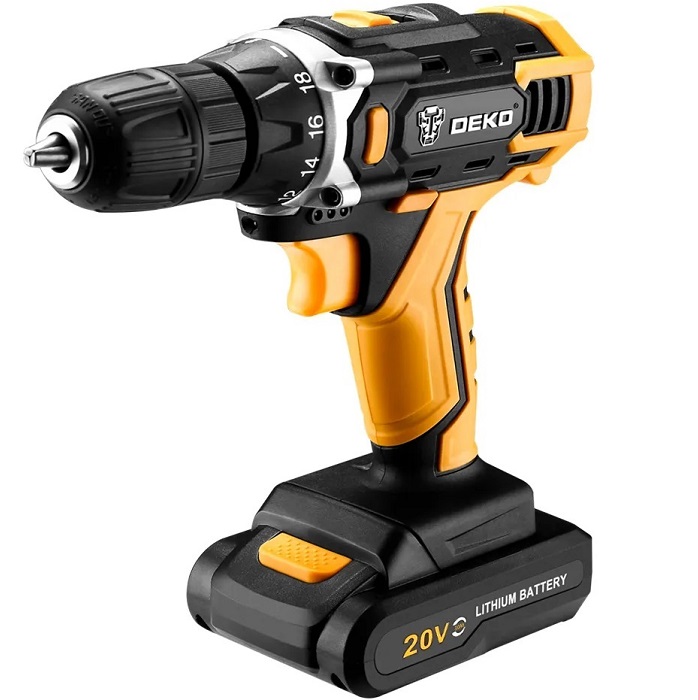 Дрель-шуруповерт DEKO DKCD20FU-Li аккум. патрон:быстрозажимной (кейс в комплекте) (063-4135)