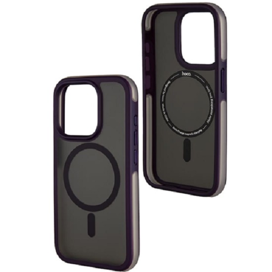 Задняя накладка HOCO AS5 Anti-fall Flexible Airbag Magnetic Case для iPhone 15 Pro Max purple