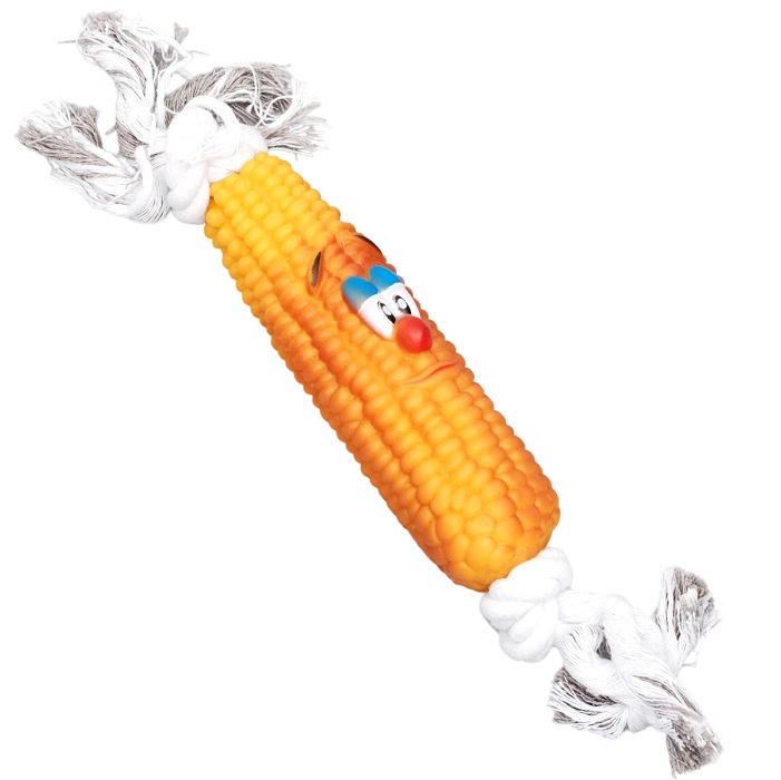 Игрушка на канате «Кукуруза» для собак, 30 см (кукуруза 14 см)