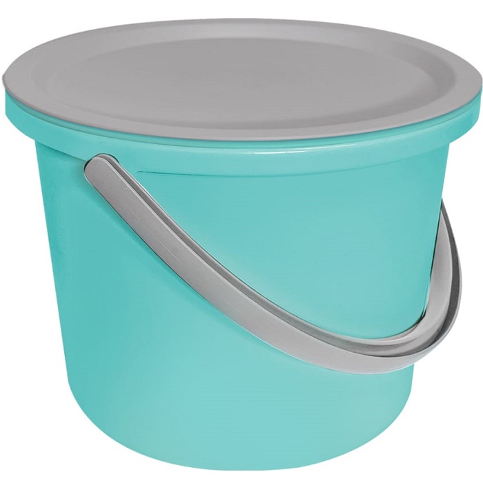 Набор для уборки HAUSMANN HM-9811 мятный/серый (Ведро 10л, таз 4л, крышка, ПП)