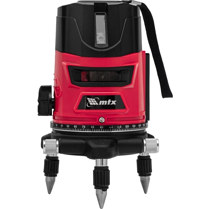 Лазерный уровень MTX CRX-30R, 30 м, красный луч, батарейки, резьба 5/8"//