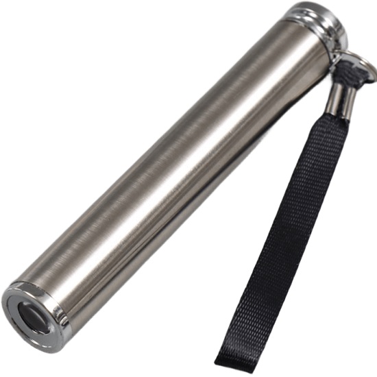 Фонарик брелок для ключей с ремешком «Серебро», AA×1 шт., 1.5×1.5×10.5 см