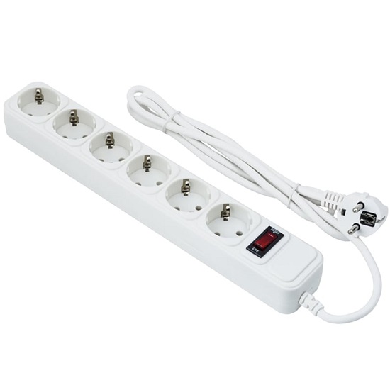 Сетевой фильтр  5.0м EXEGATE EX221229RUS SP-6-5W, 6 розеток, евровилка, белый