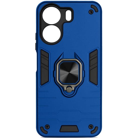 Задняя накладка DF для Xiaomi Redmi 13C/Poco C65 DF xiArmor-08 (dark blue) с кольцом и пластиной для магнитного держателя