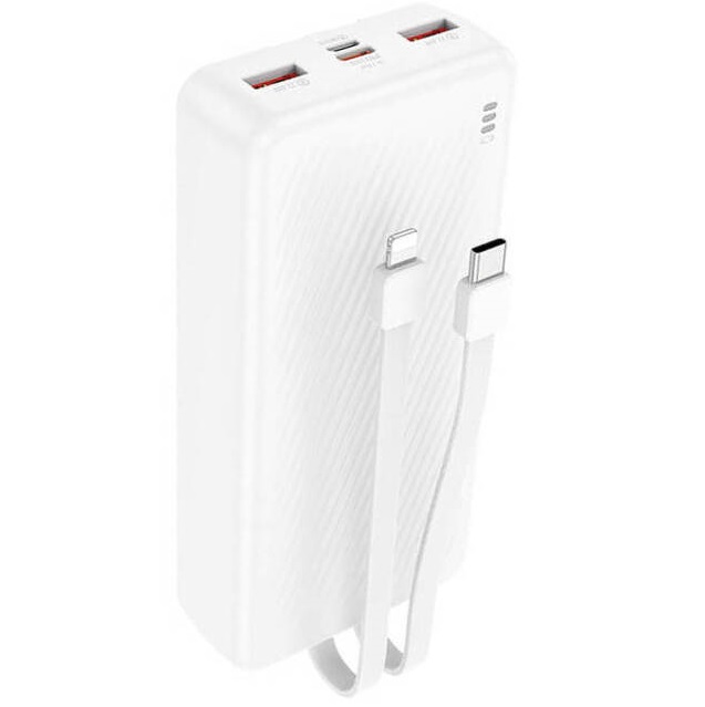 Внешний АКБ BOROFONE BJ57A Graceful (10000mAh), 1 USB выход, 8 pin, Type-C кабель, белый