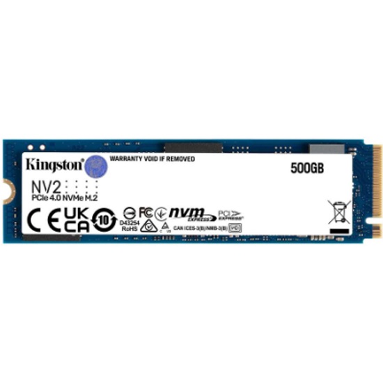 Накопитель SSD M.2 500Gb KINGSTON (SNV2S/500G) NVMe, PCIe 4.0 x4, 3D TLC, R/W 3500/2100MB/s, TBW 160, DWPD 0.3