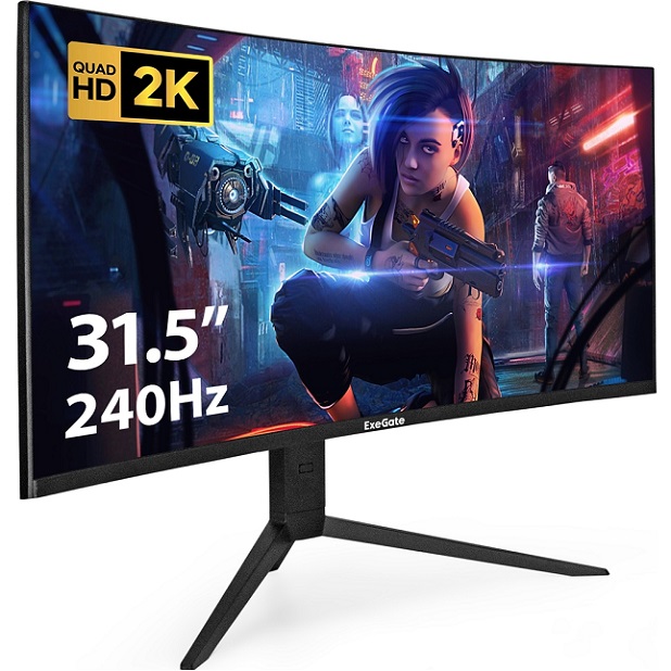 Монитор игровой 31.5" ExeGate Combat EC3207TA (VA/ 2560x1440/ 240 Гц) (EX297503RUS), чёрный