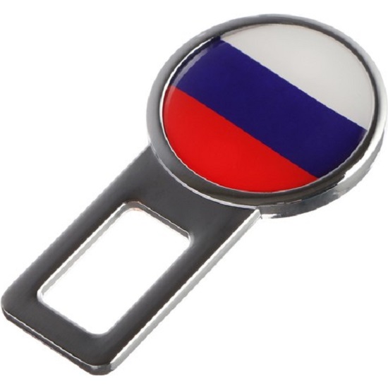 Заглушка в ремень безопасности TORSO, флаг России, металл