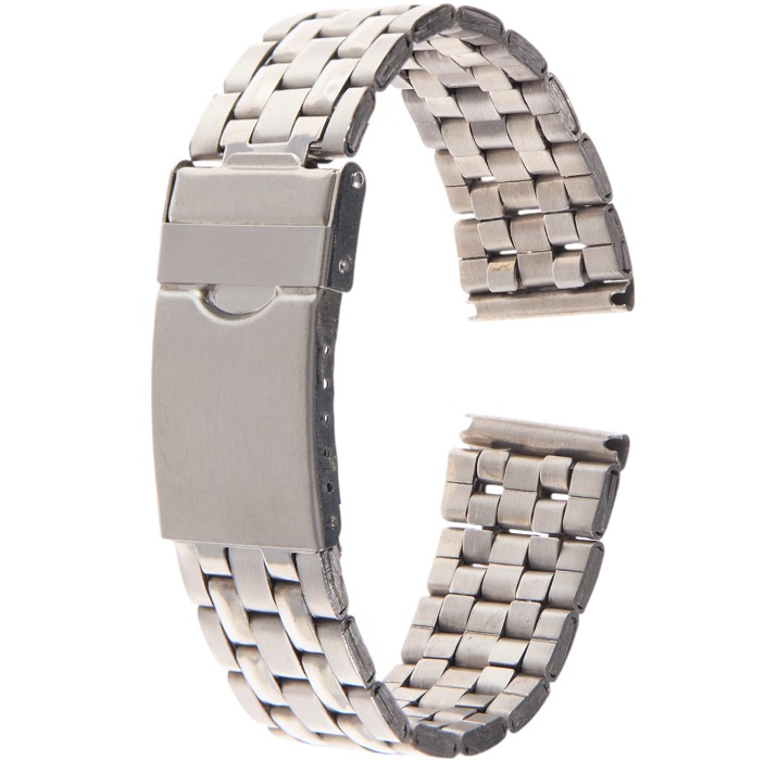 Металлический ремешок для часов "Соломон", 20 мм, l-18 см, хром 1268529