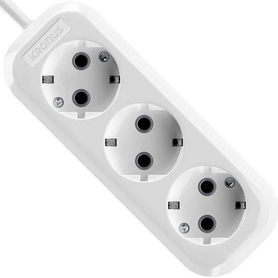Сетевой удлинитель  7.0м KRONUS KRS-04-0014, 3 розетки, 16А/3,5кВт с/з ПВС 3х1,0