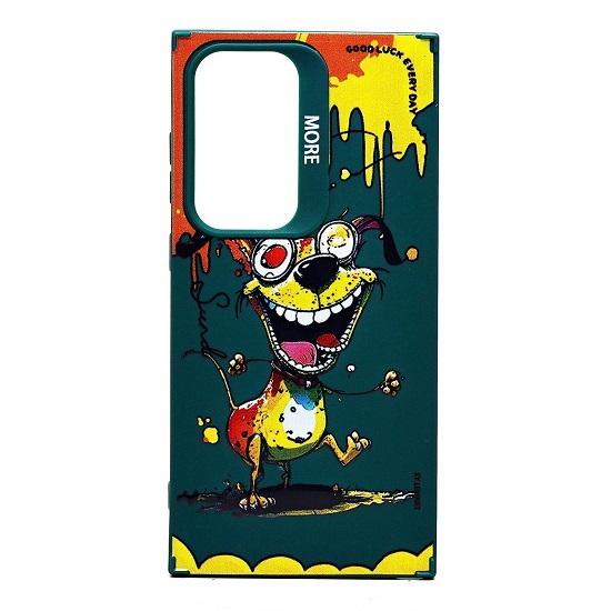 Задняя накладка SC335 для Samsung Galaxy S24 Ultra (собака) (dark green)