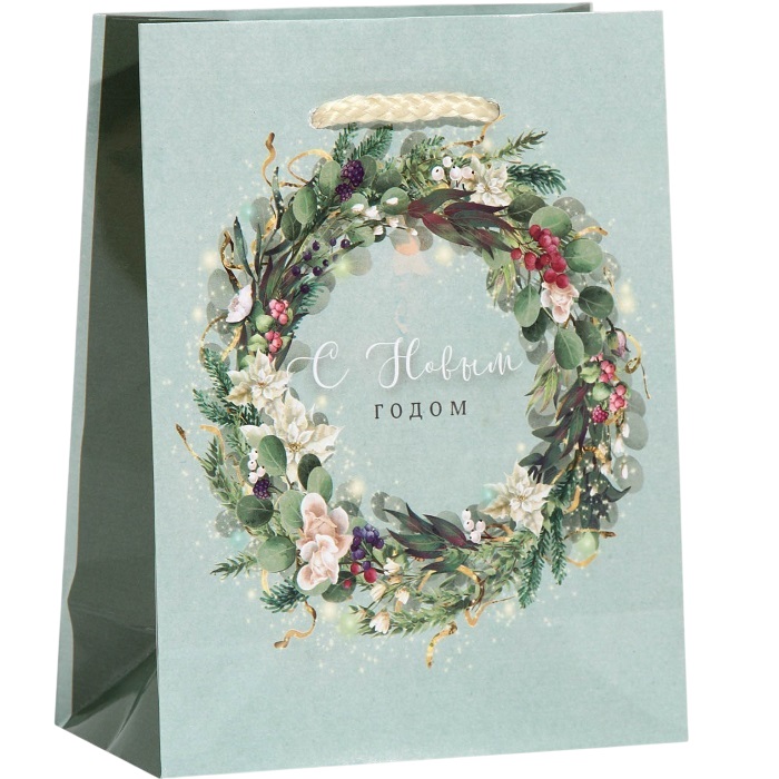 Пакет «Новогодний венок», S 11,5 х 14,5 х 5,5 см 6765833