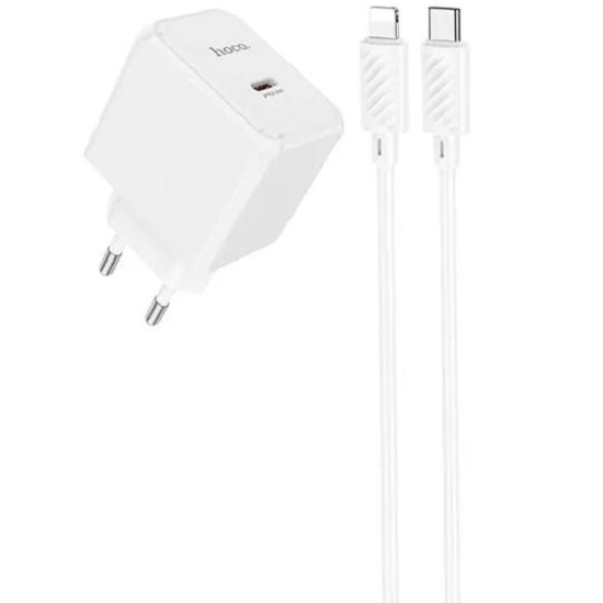 Сетевое ЗУ 1Type-C HOCO CS13A Ocean, белый, Lightning, PD20Вт, QC3.0