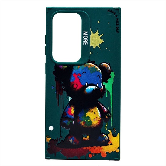 Задняя накладка SC335 для Samsung Galaxy S24 Ultra  (медведь) (dark green) (232924)
