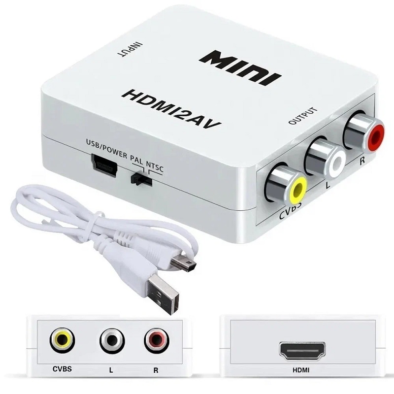 Переходник HDMI >--> 3RCA ENERGY POWER MINI HDMI2AV в коробке