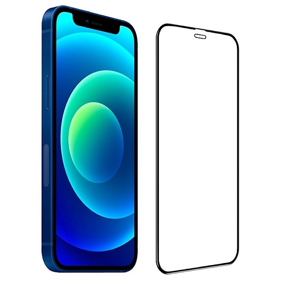 Противоударное стекло 9D KEIS для iPhone 12 Pro Max черное, полный клей