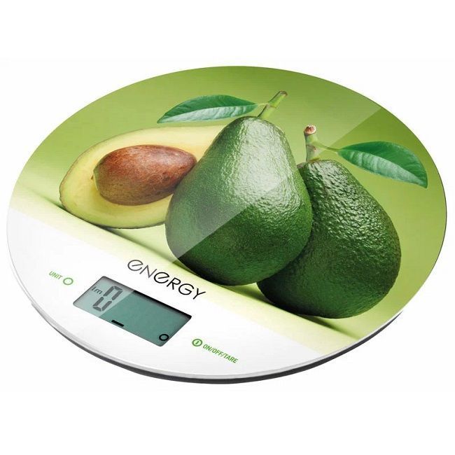 Весы кухонные ENERGY EN-403 (авокадо) круглые арт.101232