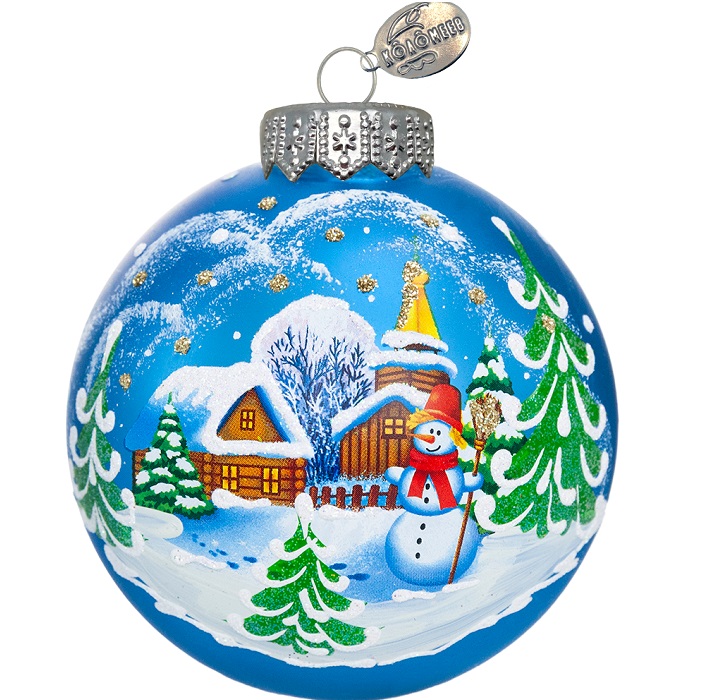 Шар "Крещенский вечер", 80 мм., в подарочной упаковке, КУ-80-244046