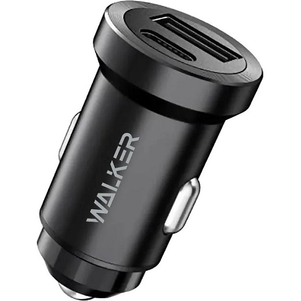 Авто ЗУ 1USB/1Type-C 3A WALKER WCR-25 черное
