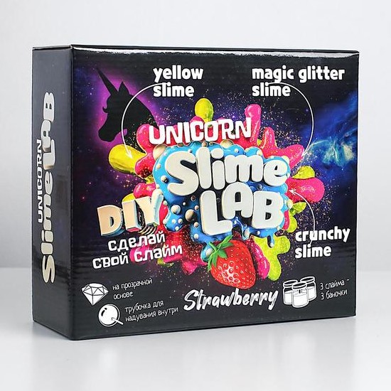 Набор для опытов и экспериментов «Слайм лаб» «Юникорн. Клубника»