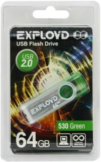 USB 64Gb Exployd 530 Green