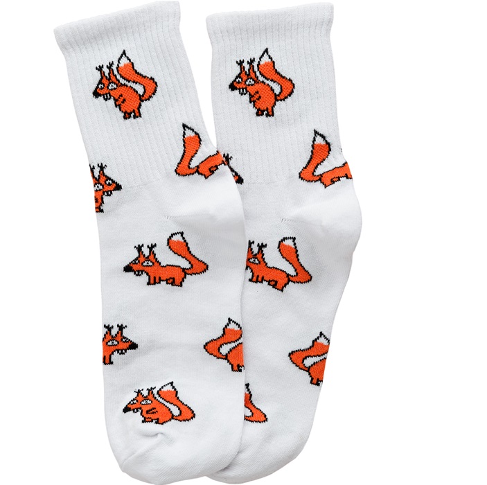 Злая белка носки женские (комплект 1 пара) (23-25, белый)