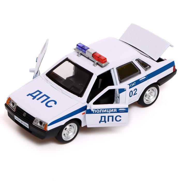 Машина металлическая LADA-21099 «Спутник полиция», 12 см белый