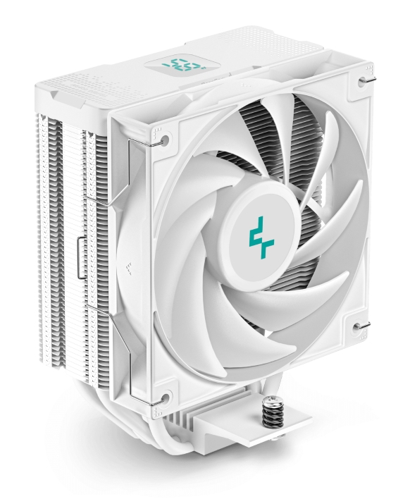 Кулер для процессора DEEPCOOL AG400 DIGITAL WH LGA1700/1200/115X/AM5/AM4 (9шт/кор, TDP 220W, PWM, Fan 120mm, 4 тепл. трубки, черный) RET