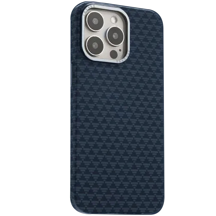 Задняя накладка KEEPHONE KEVILAR PARIS MAGSAFE CARBON CASE для iPhone 16 PRO (BLUE)