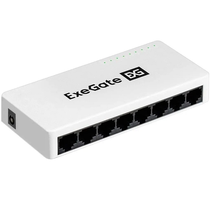 Коммутатор ExeGate EDES-1008C (8-портовый UTP 10/100Mbps, с функцией энергосбережения (Green Ethernet Technology), настольный/настенный)