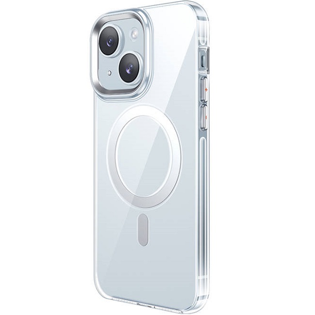 Cиликоновый чехол HOCO для iPhone 15 прозрачный (AS3) (Amber magnetic case)