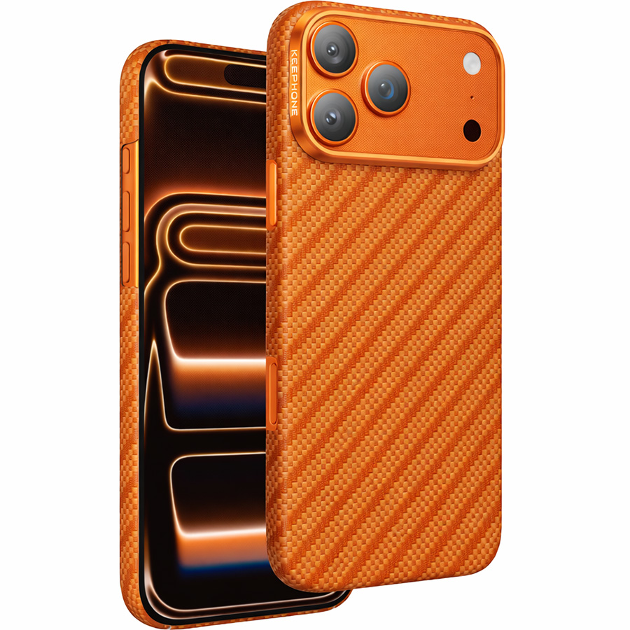 Задняя накладка KEEPHONE KEVILAR ROBIN MAGSAFE CASE для iPhone 17 PRO MAX, CORAL ORANGE