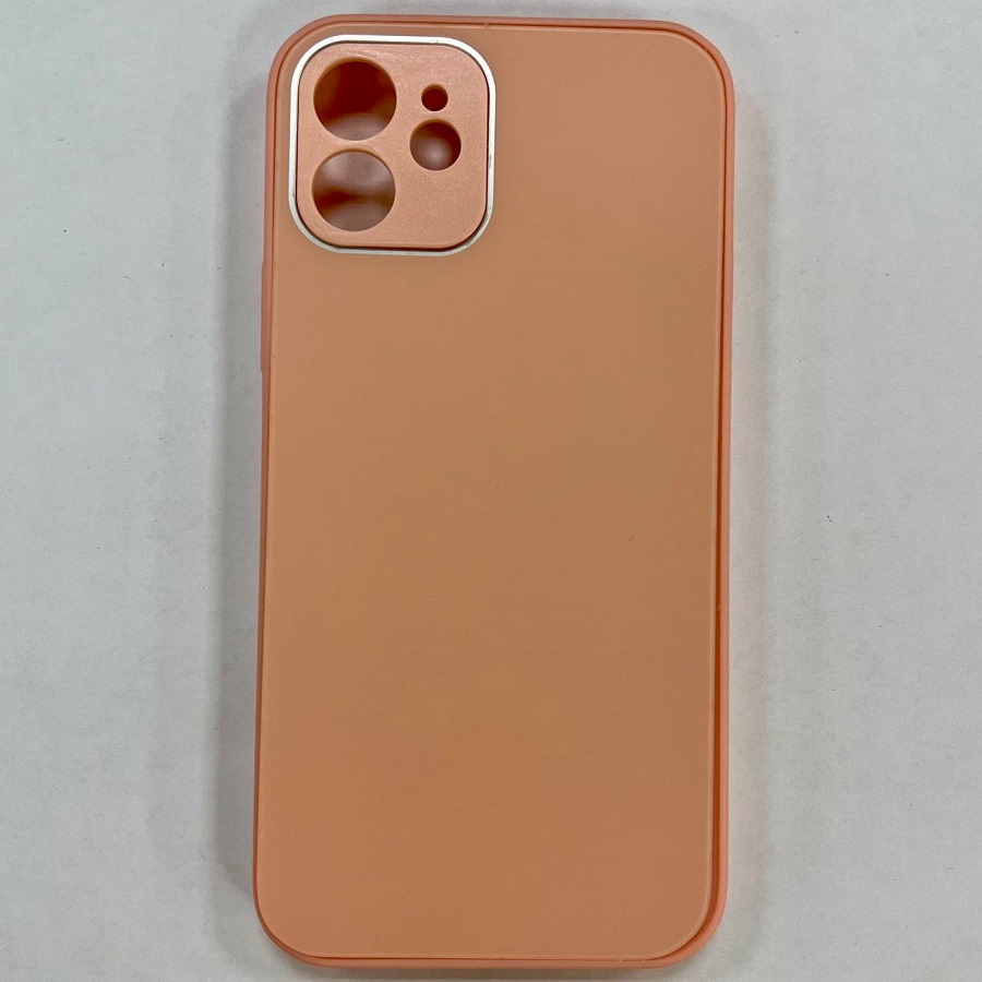 Задняя накладка Craft для iPhone 12, розовая, бархатное стекло