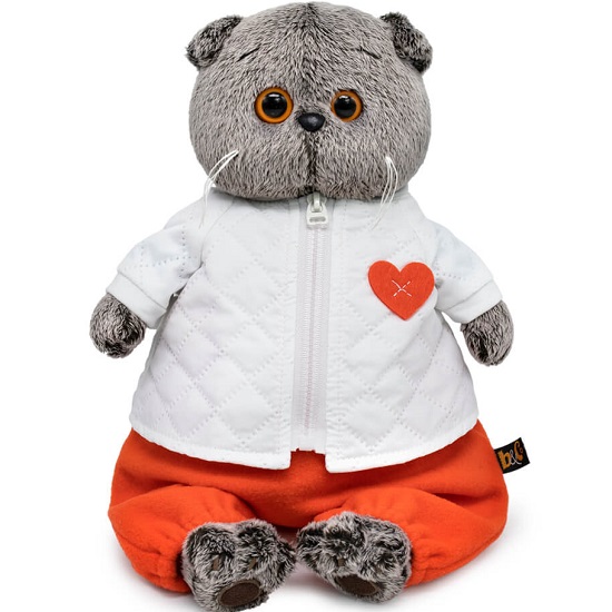 Мягкая игрушка Басик в стеганой куртке и комбинезоне, 30 см (Ks30-247)