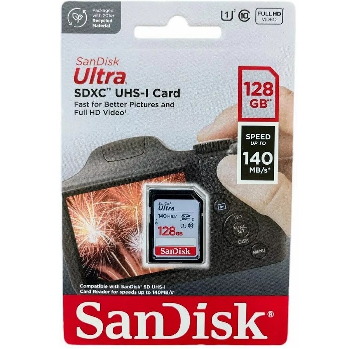 SD 128Gb SanDisk Class 10 Ultra UHS-I (140 Mb/s)