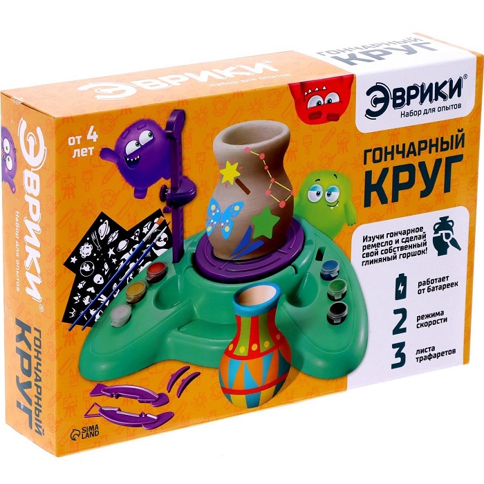 Набор для опытов «Гончарный круг», 2 режима скорости, работает от батареек 7137080
